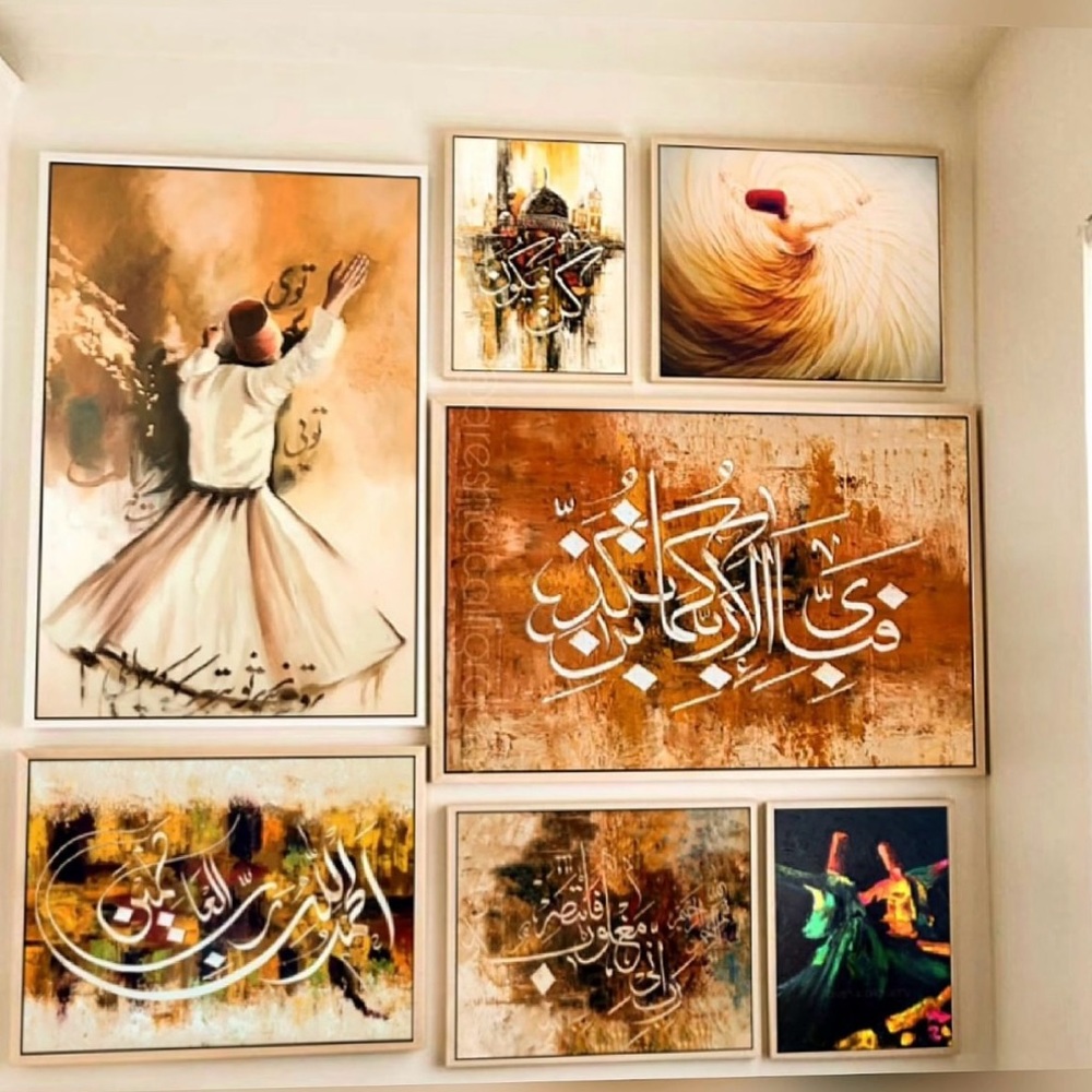 Original calligraphy and painting on canvas.Custom made.Price depends on size.